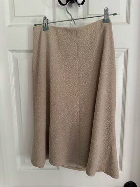 eva varro Beige Textured A-Line Skirt
